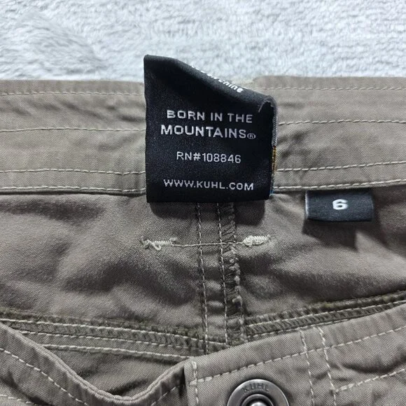 Kuhl Shorts Womens 6 Brown Cargo Pockets Hiking Camping Splash 11" Inseam - Picture 12 of 14